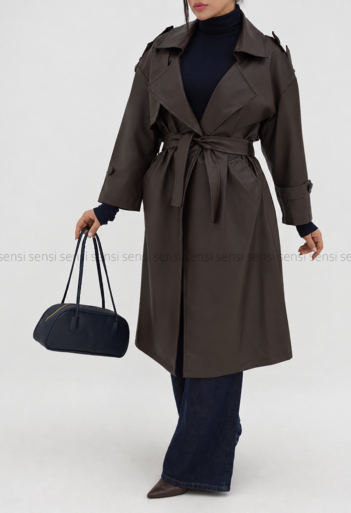 بارانی زنانه آستردار چرم کد1006967